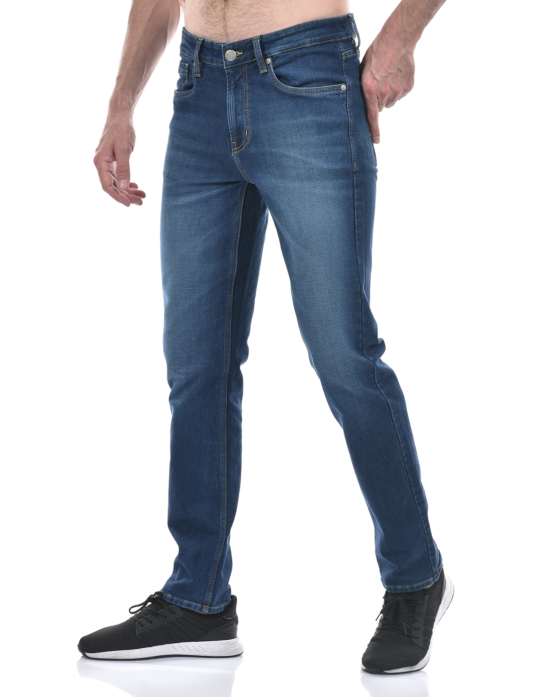 Numero Uno Men Solid Dark Blue Jeans